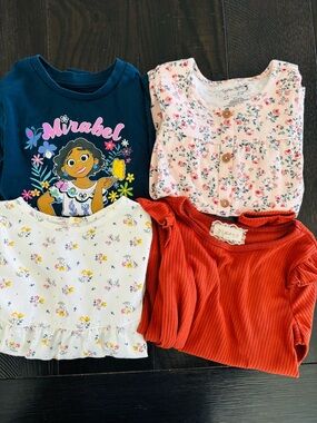 Girls Mixed Tops Bundle — Navy Mirabel Tee, Floral & Rust Knit